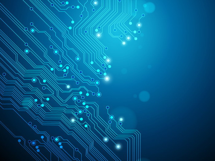 三張高清藍(lán)色點(diǎn)線電子線路ppt背景圖片